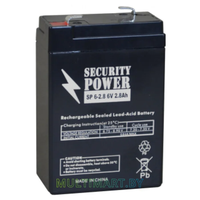 Аккумулятор для ИБП Security Power SP 6-2.8 F1 (6В/2.8 А·ч)
